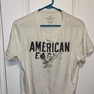American Eagle Outfitters Cream Graphic Tee